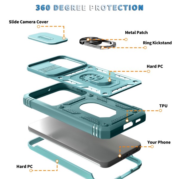 Kryt na Samsung Galaxy S23 plus odolný s krytom na fotoaparát svetlo modrý