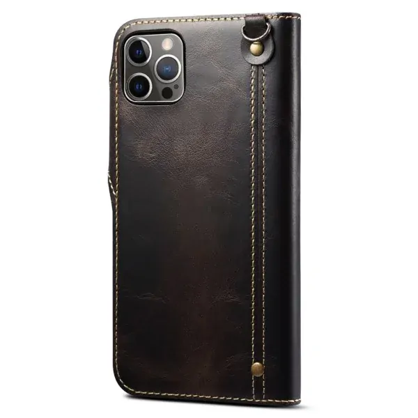 Púzdro pre iPhone 13 Pro Kožené čierne