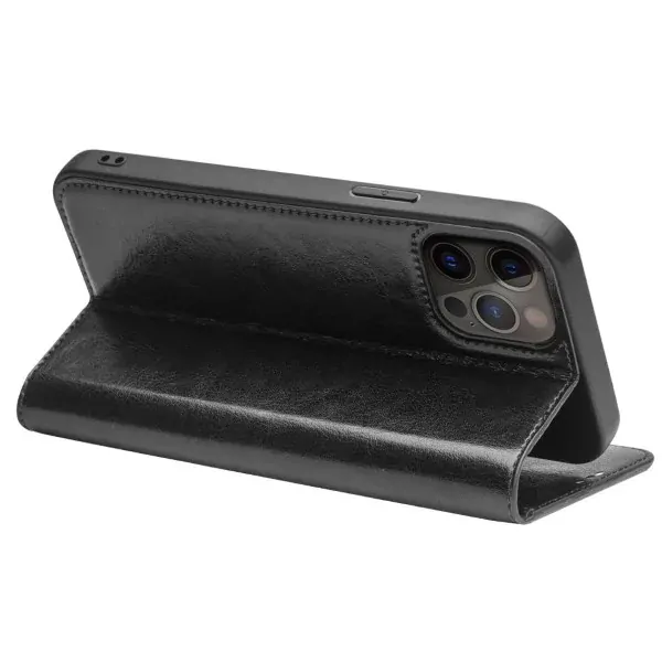 Puzdro kožené QIALINO na iPhone 13 Pro Max čierne