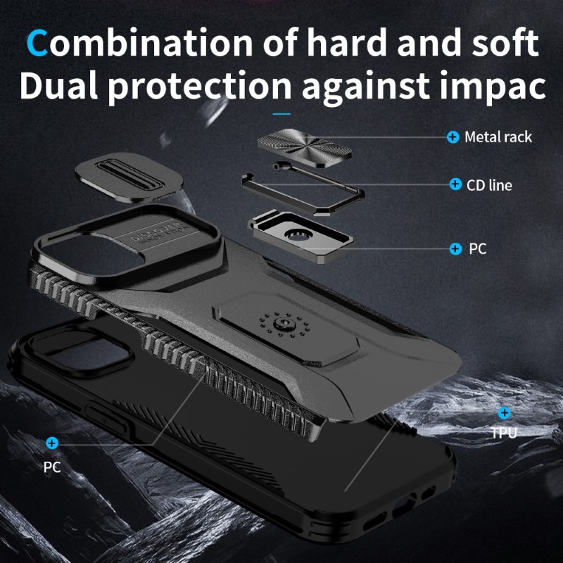 Kryt na iPhone 13 odolný s krytom na fotoaparát čierny