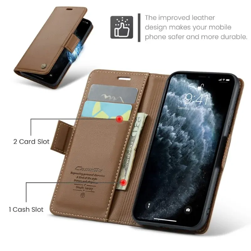 Púzdro pre iPhone 11 Pro CASEME smooth hnedé