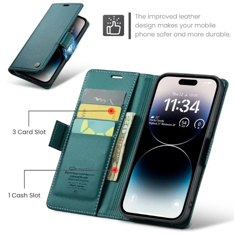 Púzdro na iPhone 15 Pro Max CASEME Smooth zelené