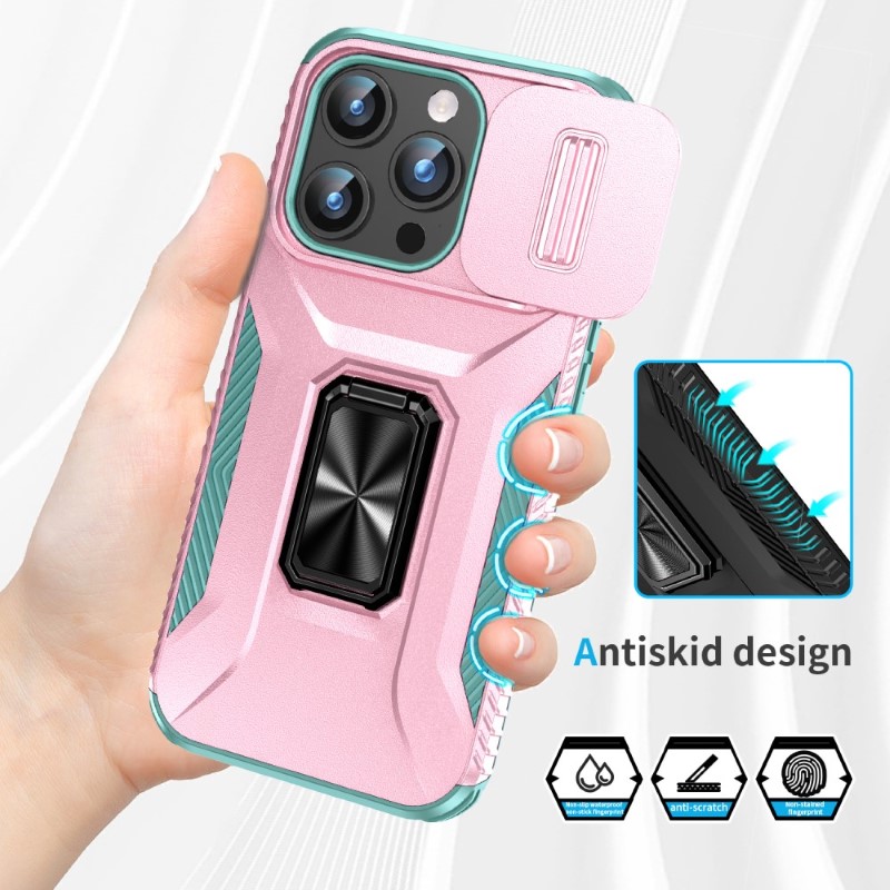Kryt na iPhone 15 Pro Max odolný s krytkou na fotoaparát ružový