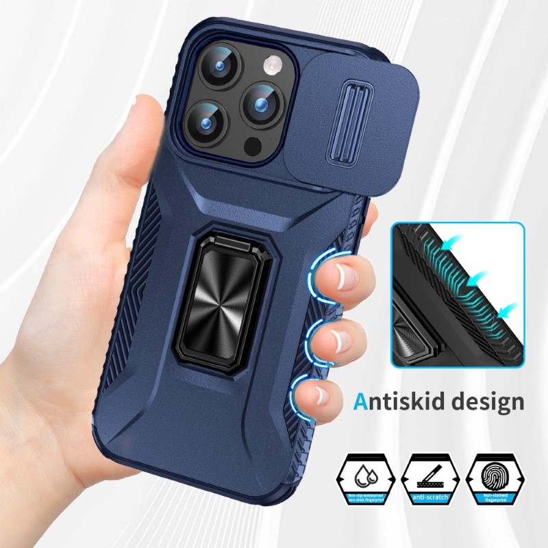 Kryt na iPhone 15 Pro Max odolný s krytkou na fotoaparát tmavomodrý
