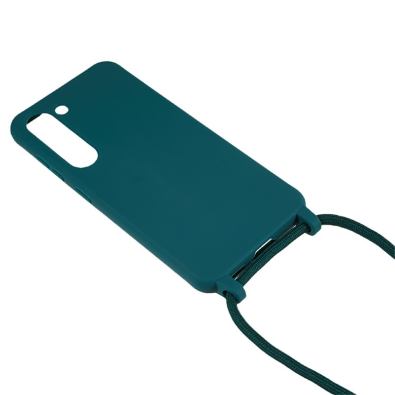 Kryt na Samsung Galaxy S23 Plus gumový so šnúrkou na krk zelený