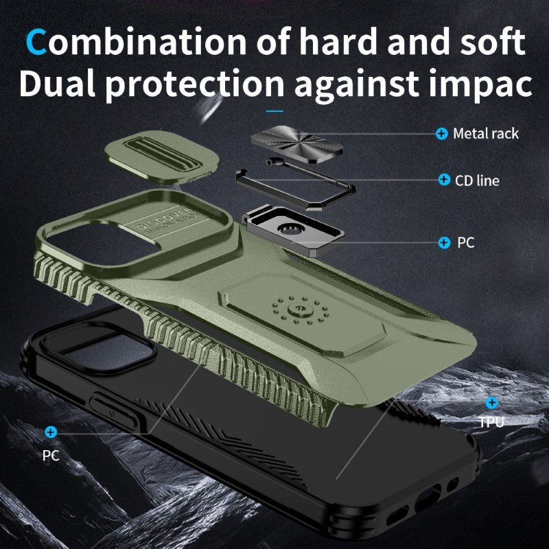 Kryt na iPhone 12 Mini odolný s krytom na fotoaparát zelený