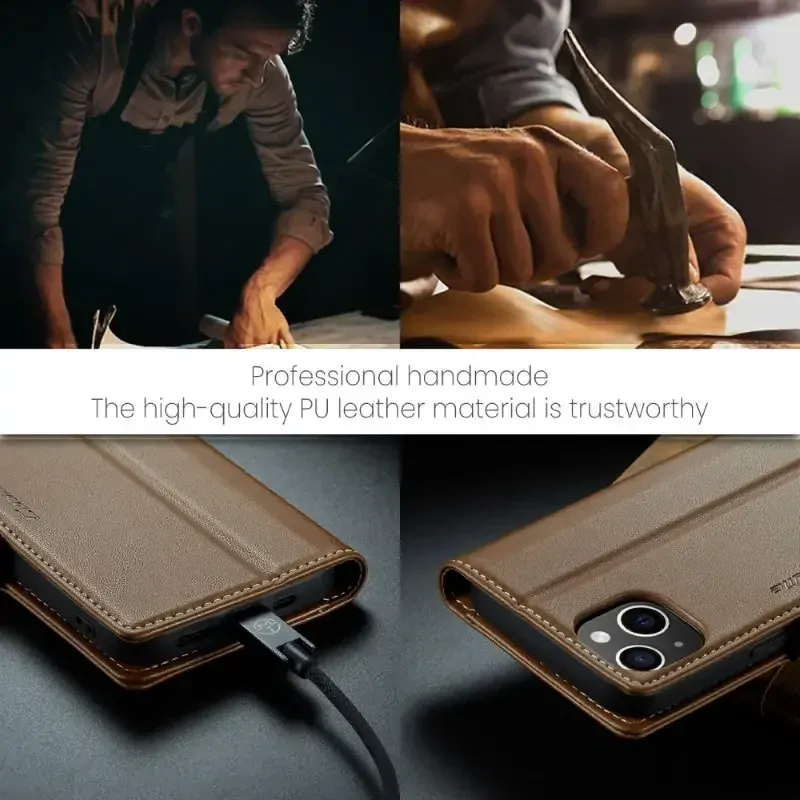 Púzdro na iPhone 14 Pro CASEME Smooth hnedé