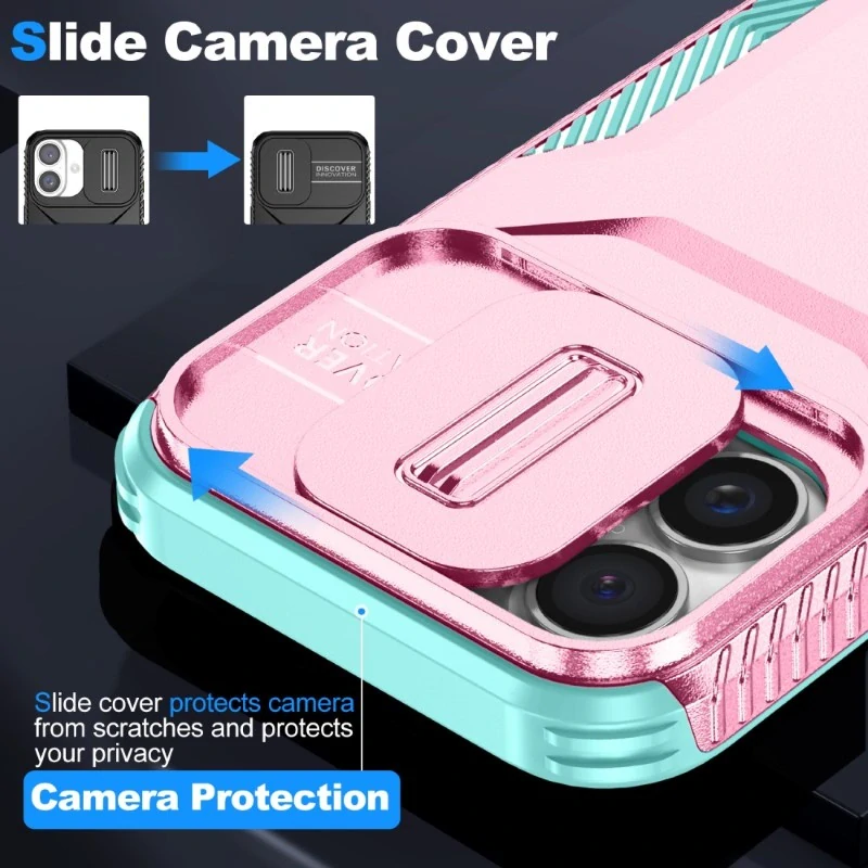 Kryt na iPhone 16 s krytkou na fotoaparát ružový