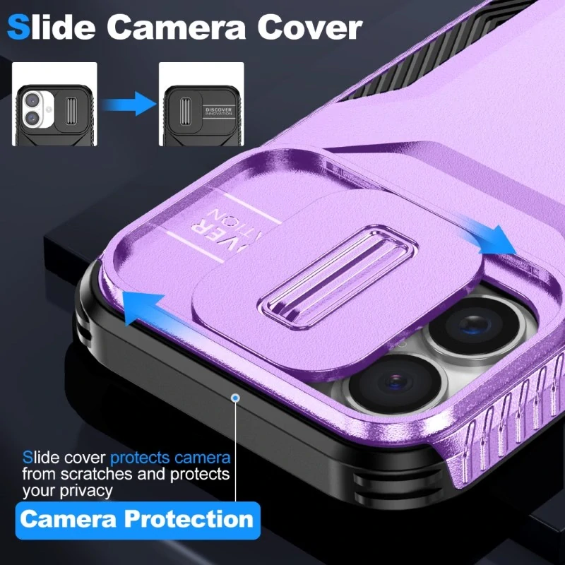 Kryt na iPhone 16 s krytkou na fotoaparát fialový