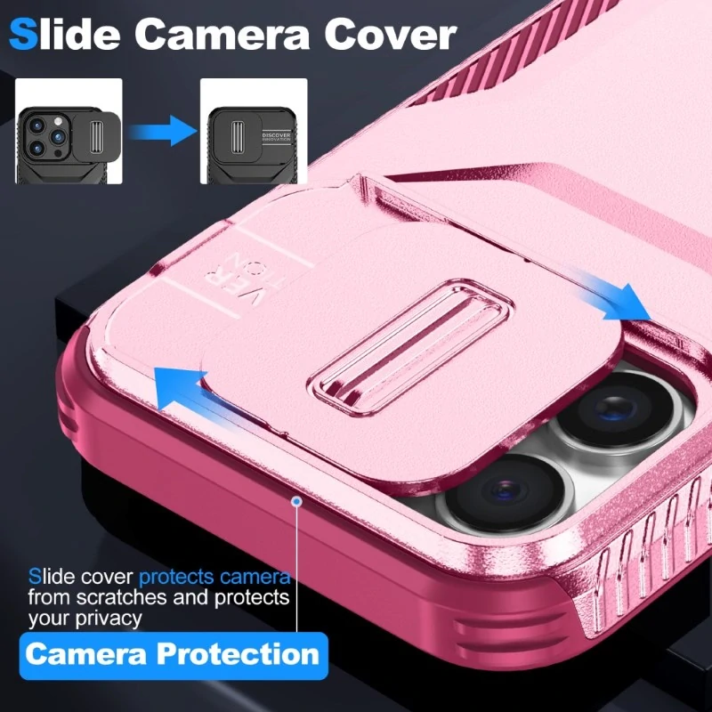 Kryt na iPhone 16 Pro s krytkou na fotoaparát vínový