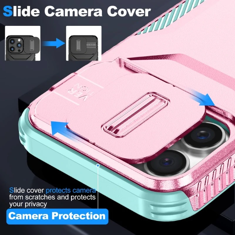 Kryt na iPhone 16 Pro Max s krytkou na fotoaparát ružový