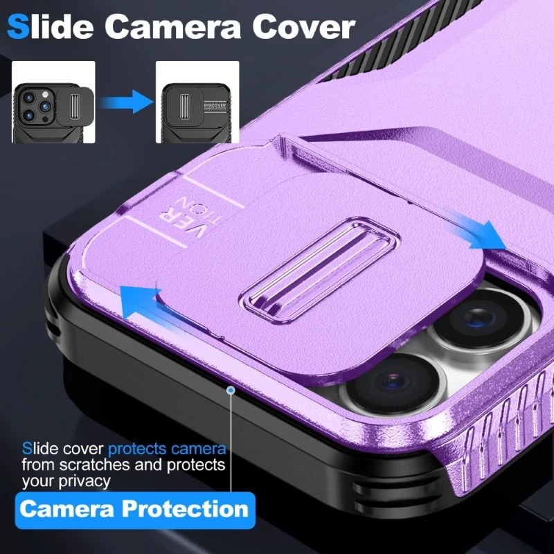 Kryt na iPhone 16 Pro Max s krytkou na fotoaparát fialový
