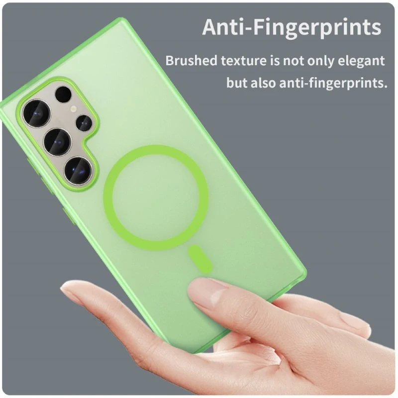 Kryt na Samsung Galaxy S24 Ultra gumový Magnetic (podpora MagSafe) zelený