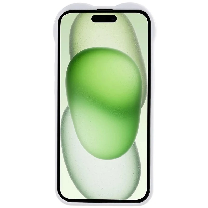 Kryt na iPhone 15 gumový Srdce biely