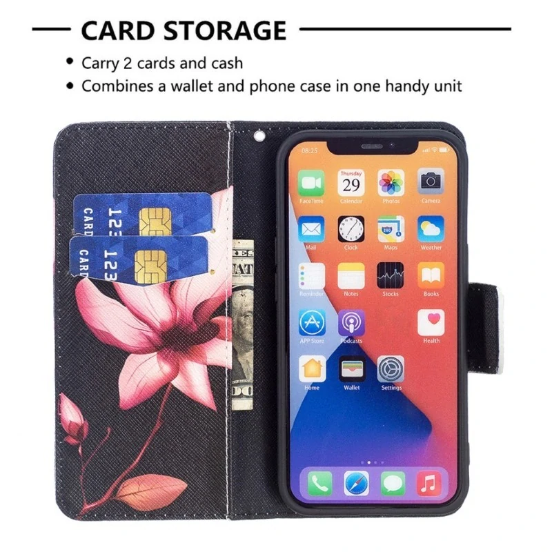Púzdro pre iPhone 15 Kvietka čierne