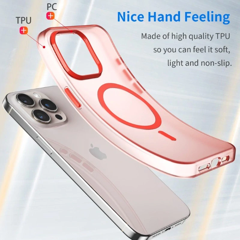 Kryt na iPhone 15 Pro gumový Candy (podpora MagSafe) oranžový