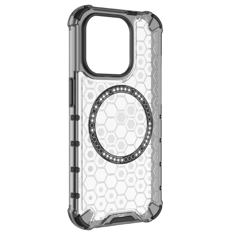 Kryt na iPhone 15 Pre odolný Honeycomb s podporou Magsafe čirý