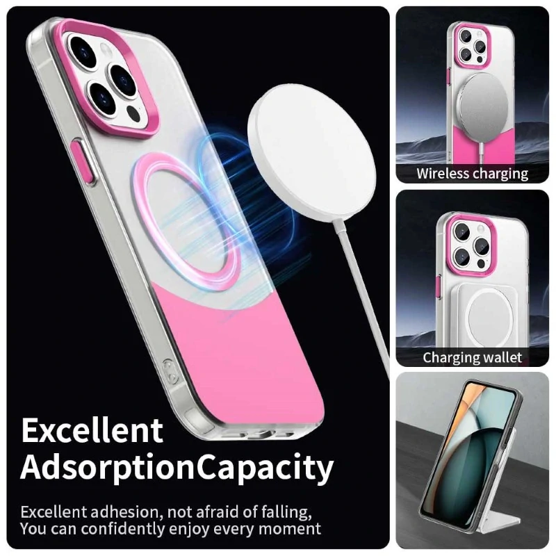 Kryt na iPhone 15 Pro Split s podporou Magsafe ružový