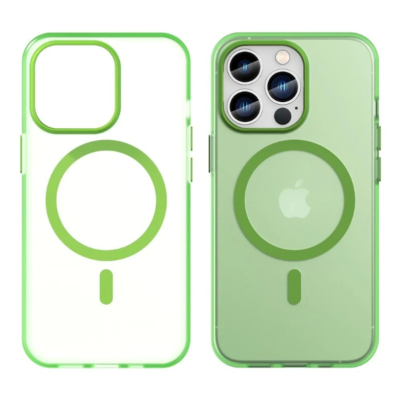 Kryt na iPhone 13 Pro gumový Candy (podpora MagSafe) zelený