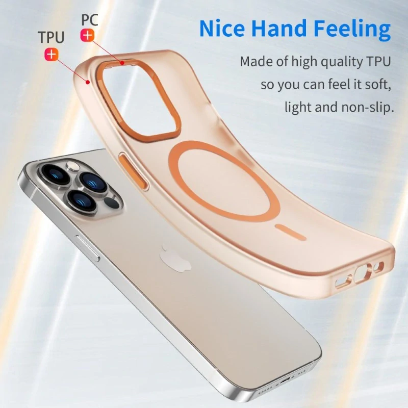 Kryt na iPhone 13 Pro gumový Candy (podpora MagSafe) oranžový