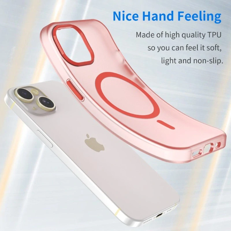 Kryt na iPhone 14 gumový Candy (podpora MagSafe) červený