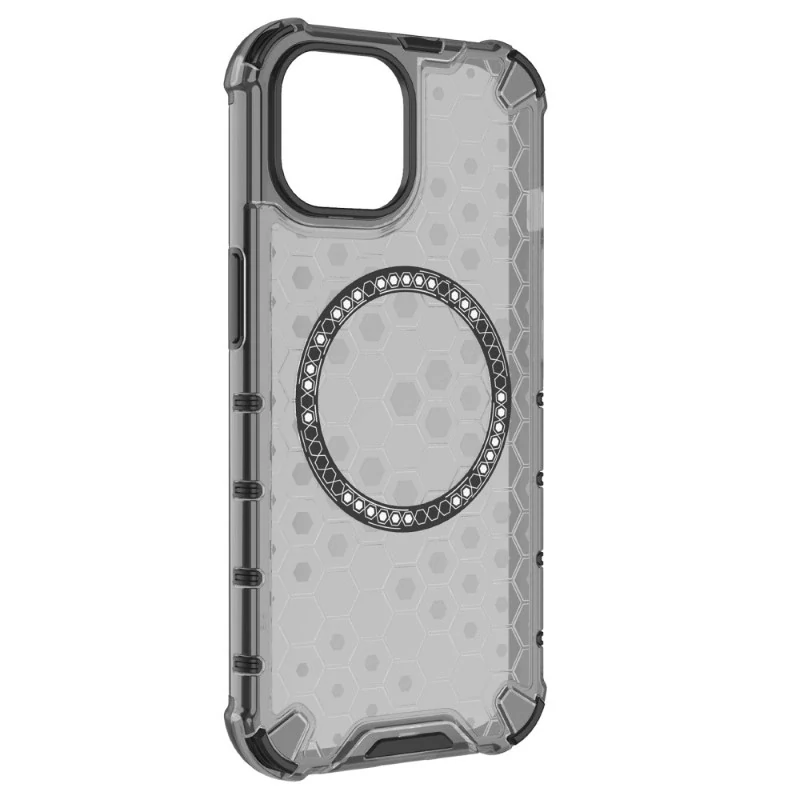 Kryt na iPhone 14 odolný Honeycomb s podporou MagSafe čierny