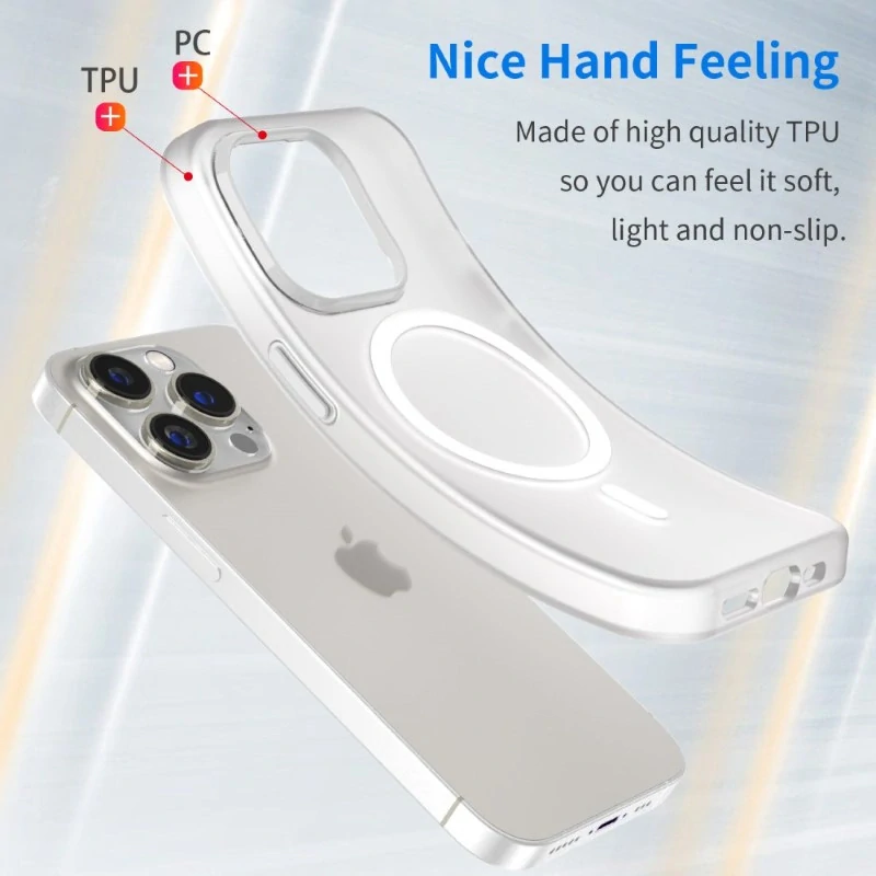 Kryt na iPhone 14 Pro gumový Candy (podpora MagSafe) biely
