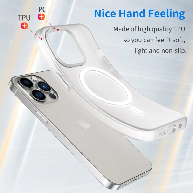Kryt na iPhone 13 Pro Max gumový Candy (podpora MagSafe) biely