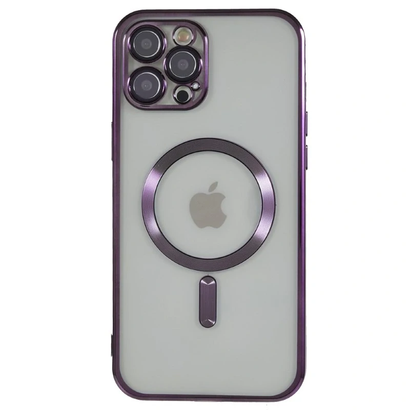 Kryt na iPhone 12 / 12 Pro gumový s podporou MagSafe fialový