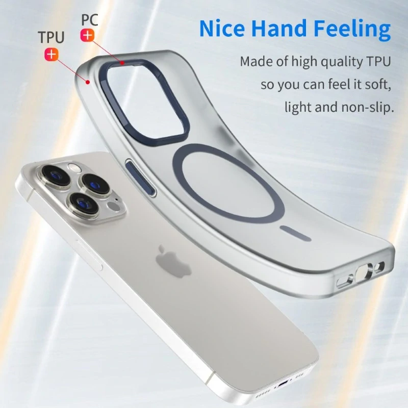 Kryt na iPhone 14 Pro Max gumový Candy (podpora MagSafe) tmavo modrý