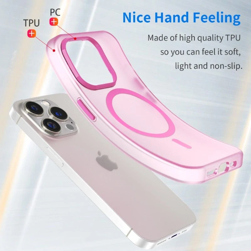 Kryt na iPhone 14 Pro Max gumový Candy (podpora MagSafe) ružový