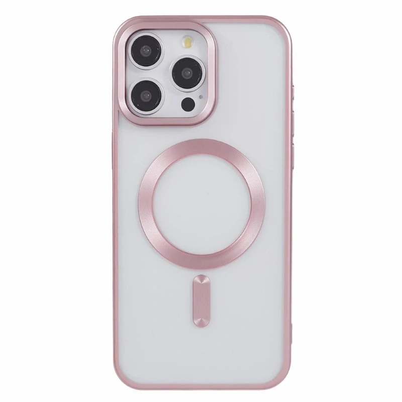 Kryt na iPhone 14 Pro Max gumový s podporou MagSafe ružový