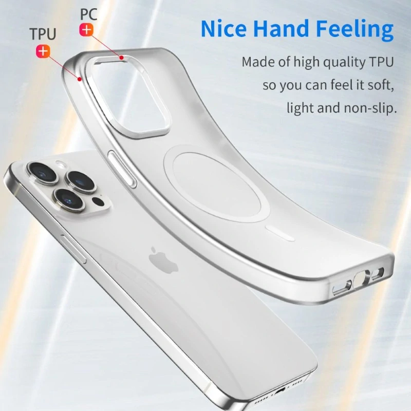 Kryt na iPhone 15 Pro Max gumový Candy (podpora MagSafe) biely