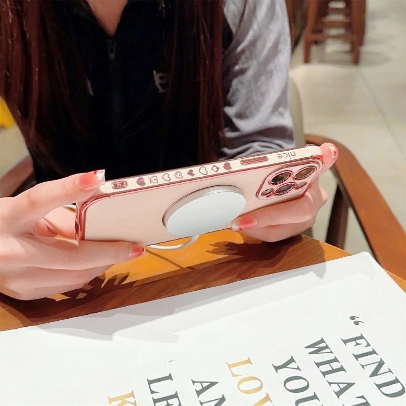 Kryt na iPhone 15 Pro Max Srdiečko s podporou MagSafe ružový