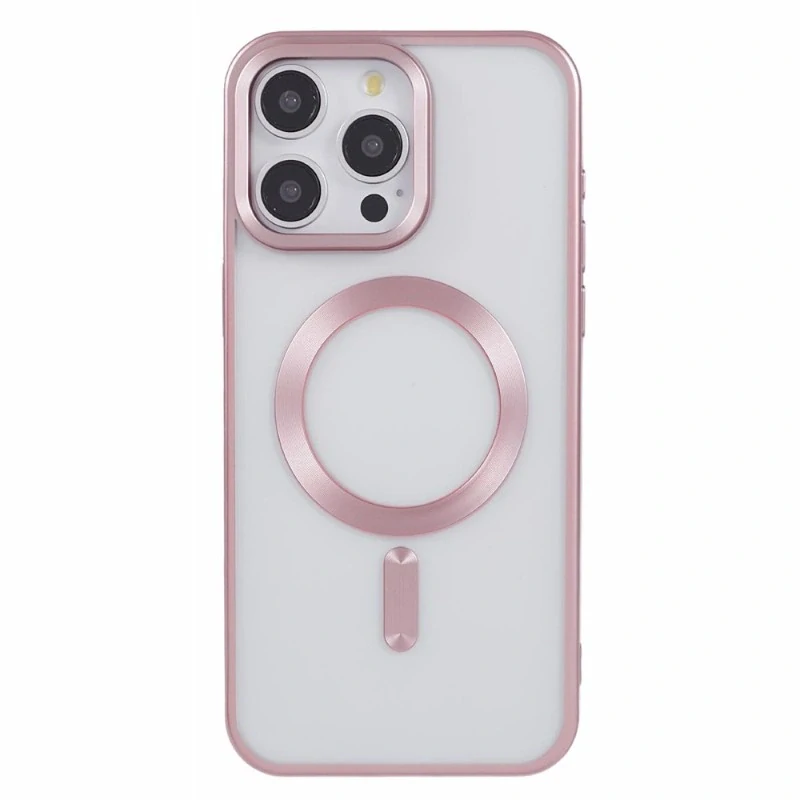 Kryt na iPhone 15 Pro Max gumový s podporou MagSafe ružový
