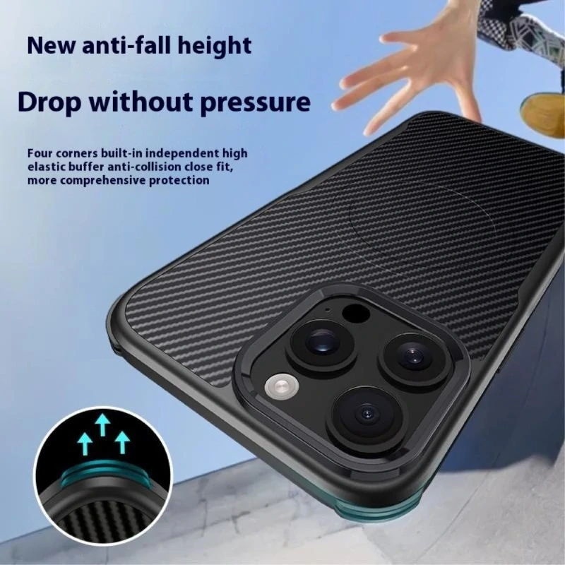 Kryt na iPhone 15 Pro Max Carbon s podporou MagSafe čierny