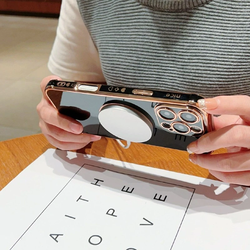 Kryt na iPhone 16 Pro Max Srdiečko s podporou MagSafe čierny