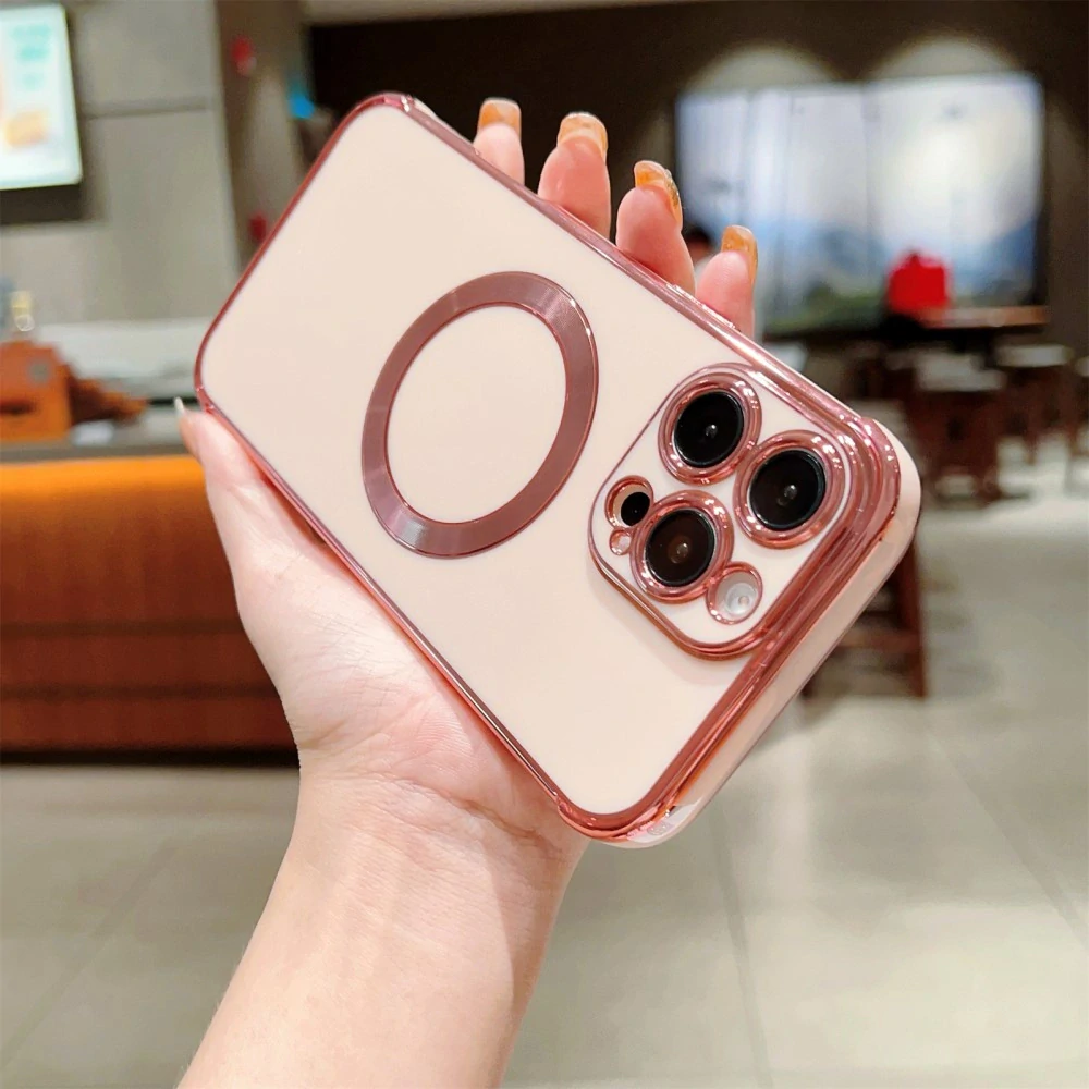 Kryt na iPhone 16 Pro Luxury s podporou MagSafe ružový