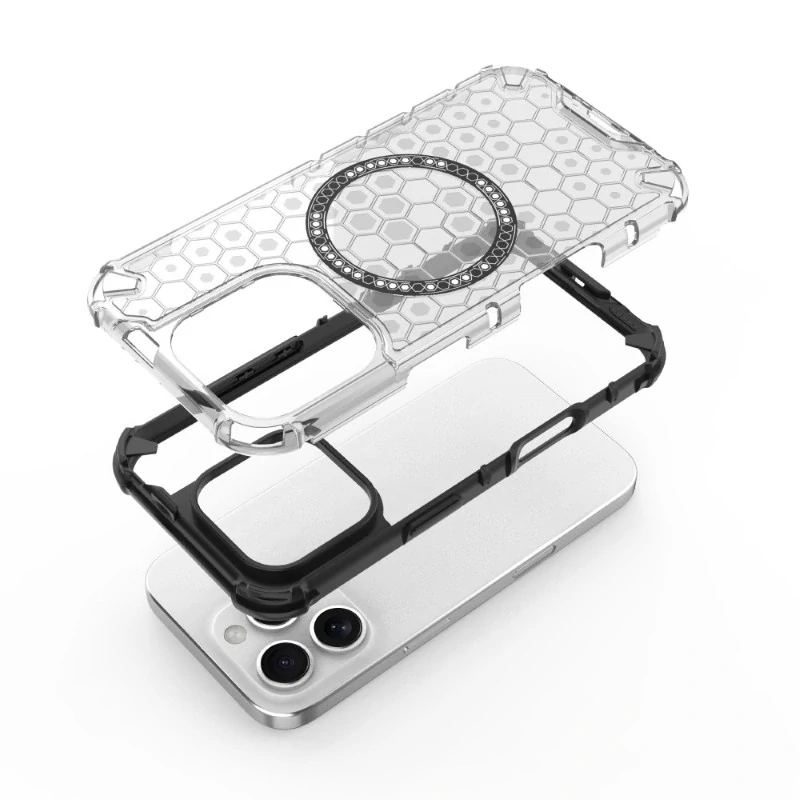 Kryt na iPhone 16 Pro odolný Honeycomb s podporou MagSafe červený