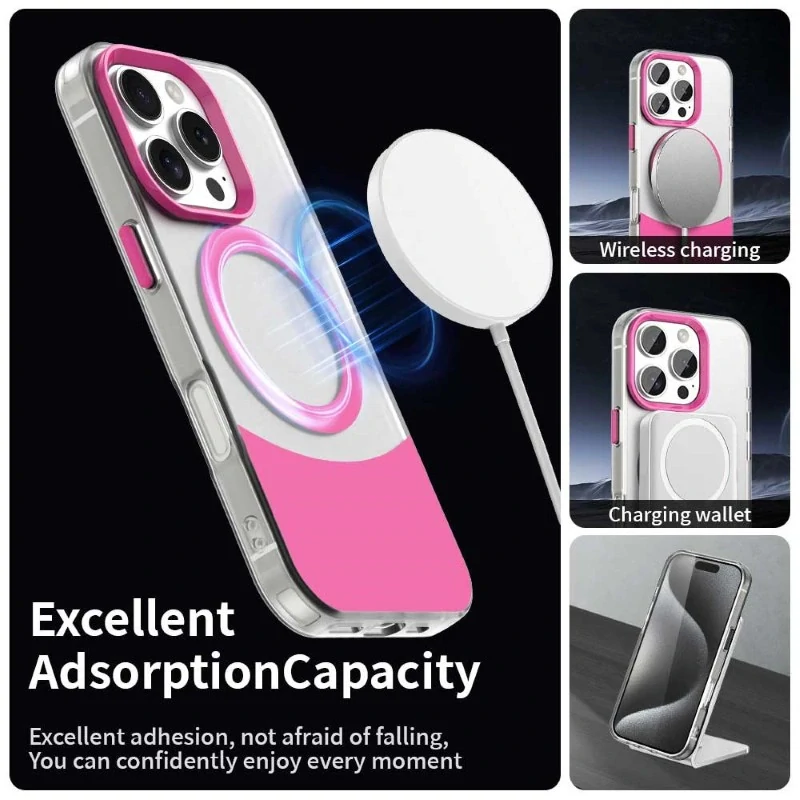 Kryt na iPhone 16 Pro Split s podporou MagSafe ružový