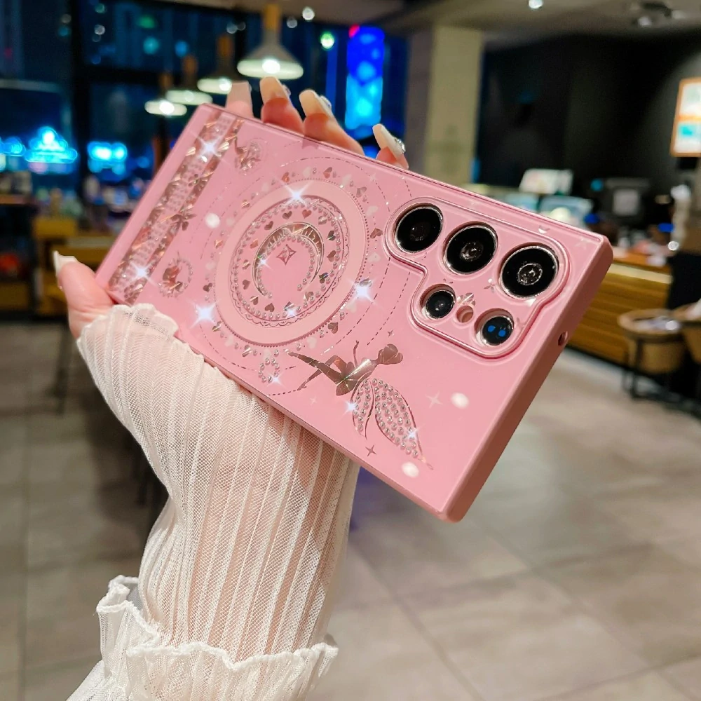 Kryt na Samsung Galaxy S25 Ultra trblietavý s podporou MagSafe zlatý