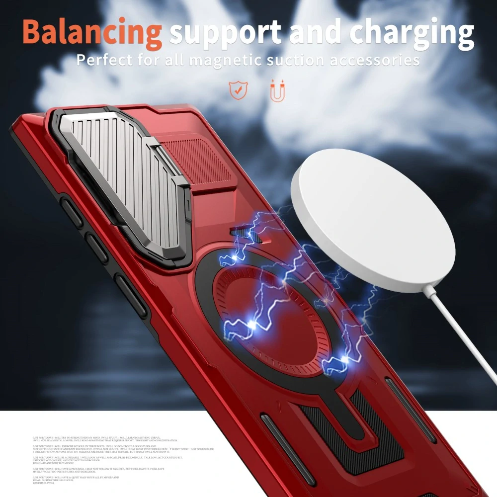 Kryt na Samsung Galaxy S23 Ultra s krytom na fotoaparát červený