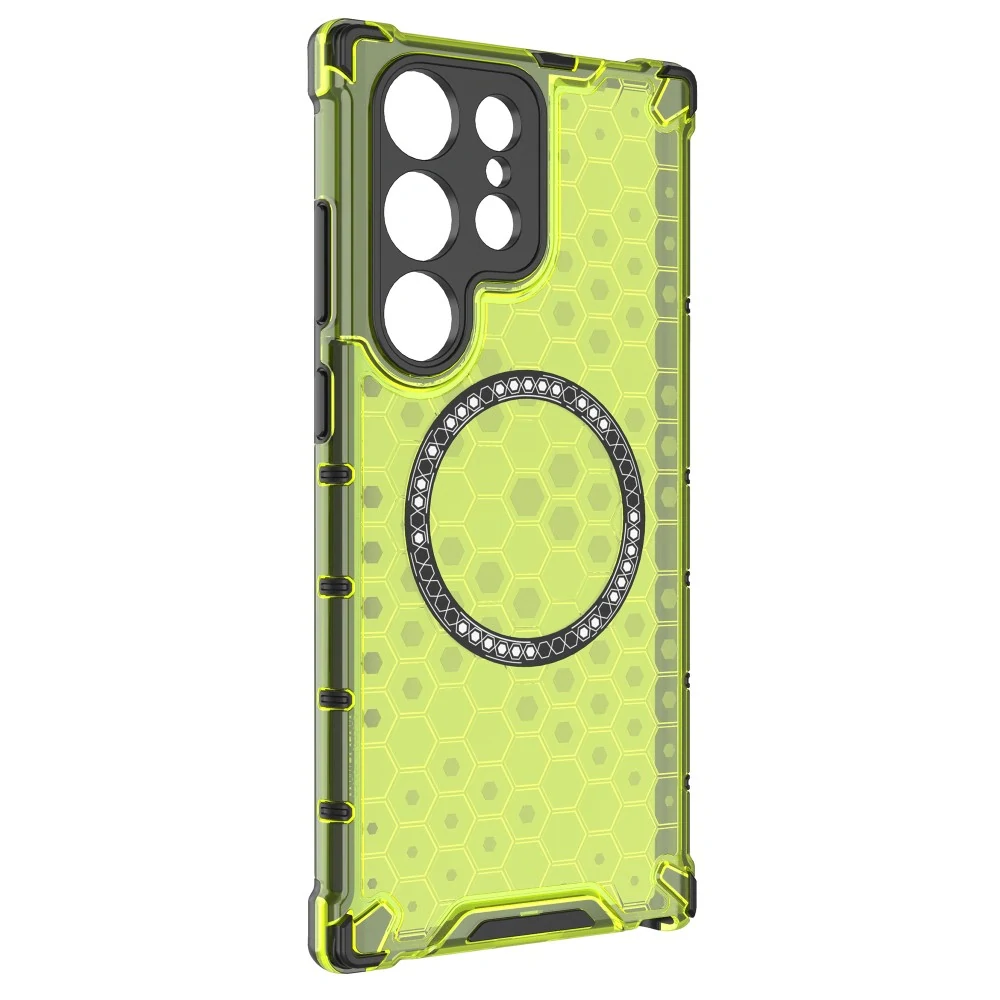 Kryt na Samsung Galaxy S23 Ultra odolný Honeycomb s podporou Magsafe zelený