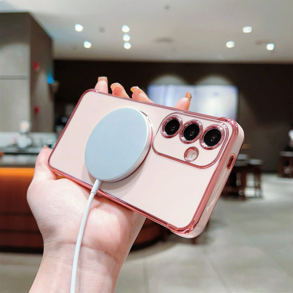 Kryt na Samsung Galaxy S24 Srdiečko s podporou MagSafe ružový