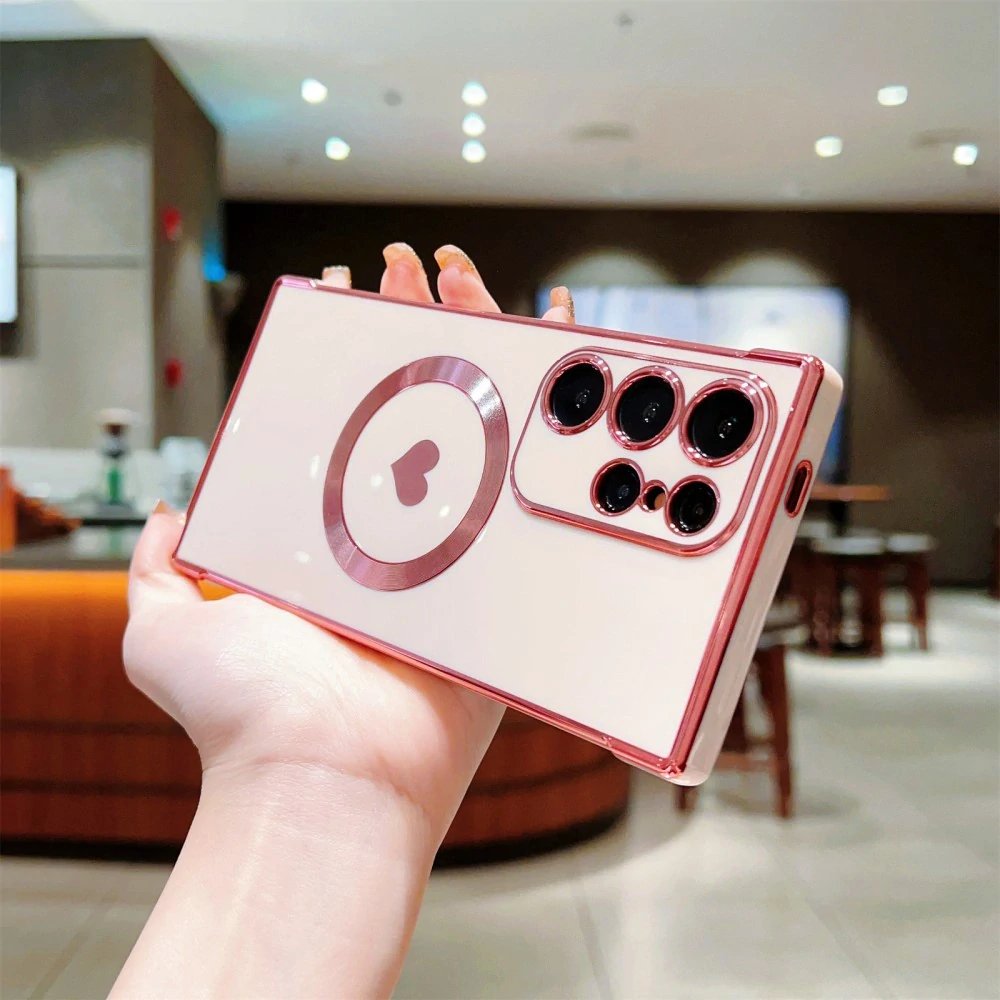 Kryt na Samsung Galaxy S24 Ultra Srdiečko s podporou MagSafe ružový