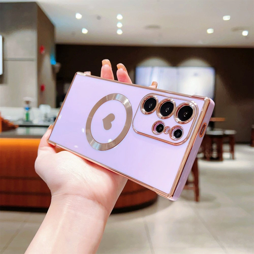 Kryt na Samsung Galaxy S24 Ultra Srdiečko s podporou MagSafe svetlo fialový