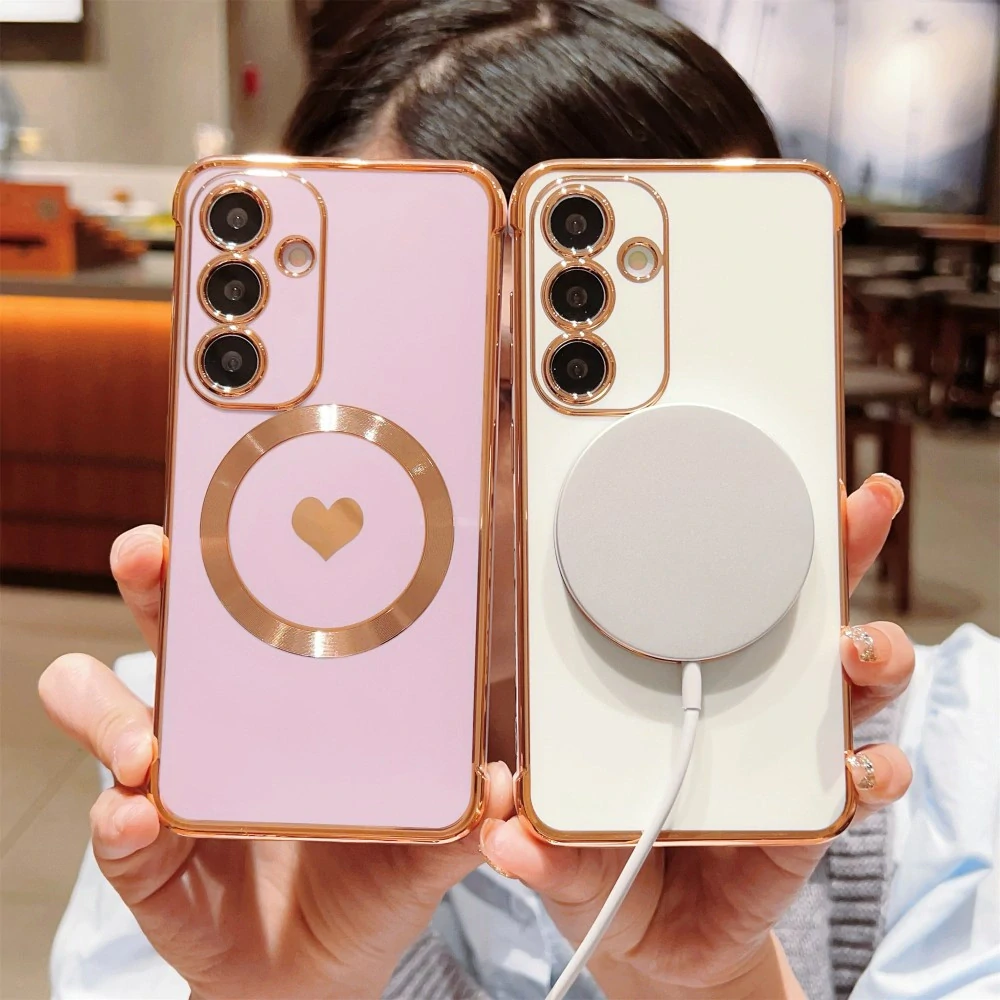 Kryt na Samsung Galaxy S25 Srdiečko s podporou MagSafe biely