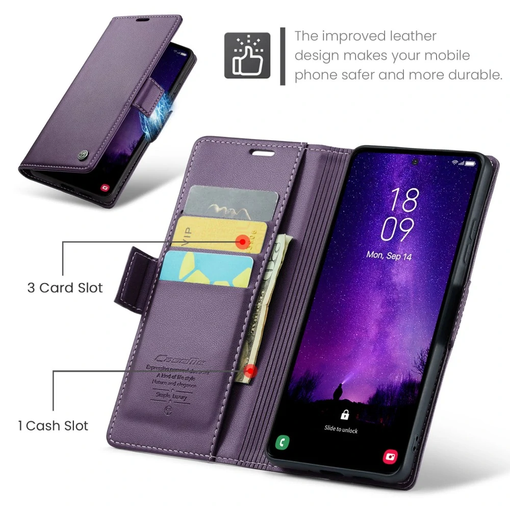 Puzdro na Samsung Galaxy S24 FE CASEME smooth fialové