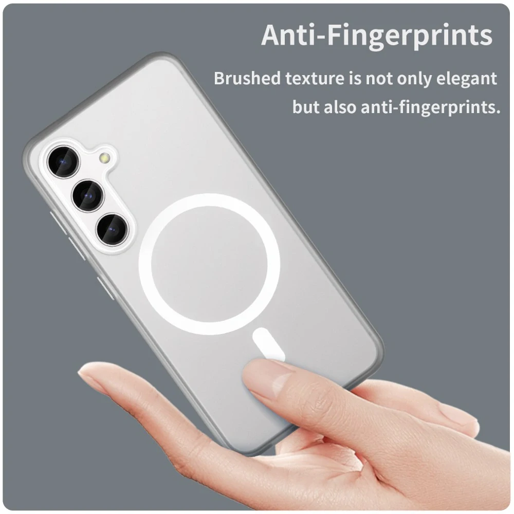 Kryt na Samsung Galaxy S25+ gumový Magnetic (podpora MagSafe) biely