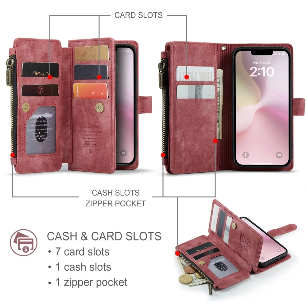 Puzdro pre iPhone 16E CASEME Luxury Double Layer červené